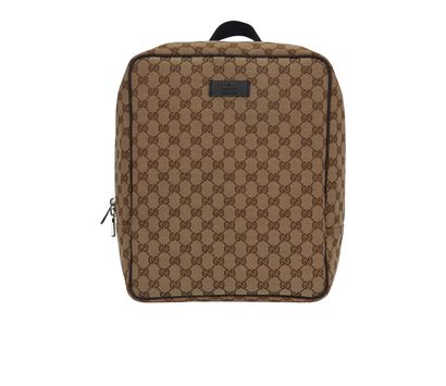 GG Backpack, &pound;575, Handbags, Beige/Brown, Canvas, Front view